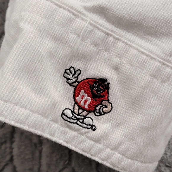 Vintage 1997 Planet Mars M&Ms Embroidered Shirt Size Large 90s Button Down Candy - Picture 6 of 8